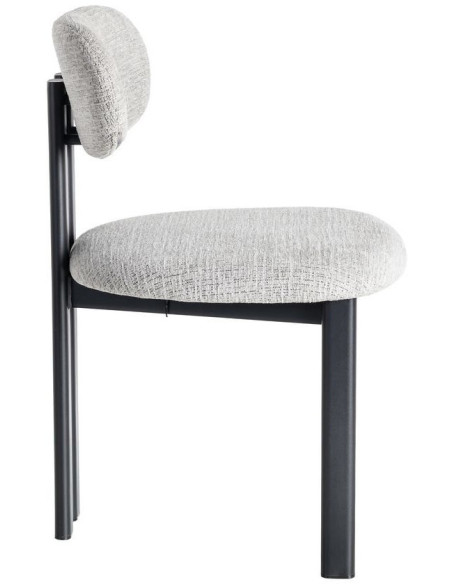 Chaise moderne en Tissu Gris Métal Noir Olve (Lot de 2) - 4