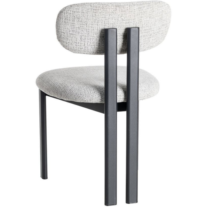 Chaise moderne en Tissu Gris Métal Noir Olve (Lot de 2) - 5