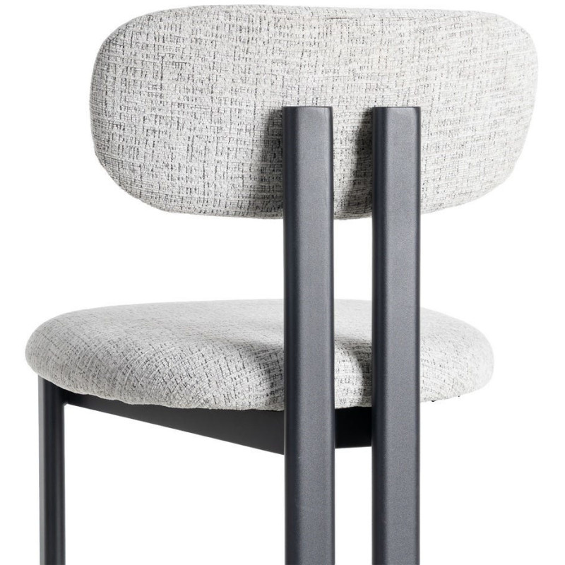 Chaise moderne en Tissu Gris Métal Noir Olve (Lot de 2) - 6