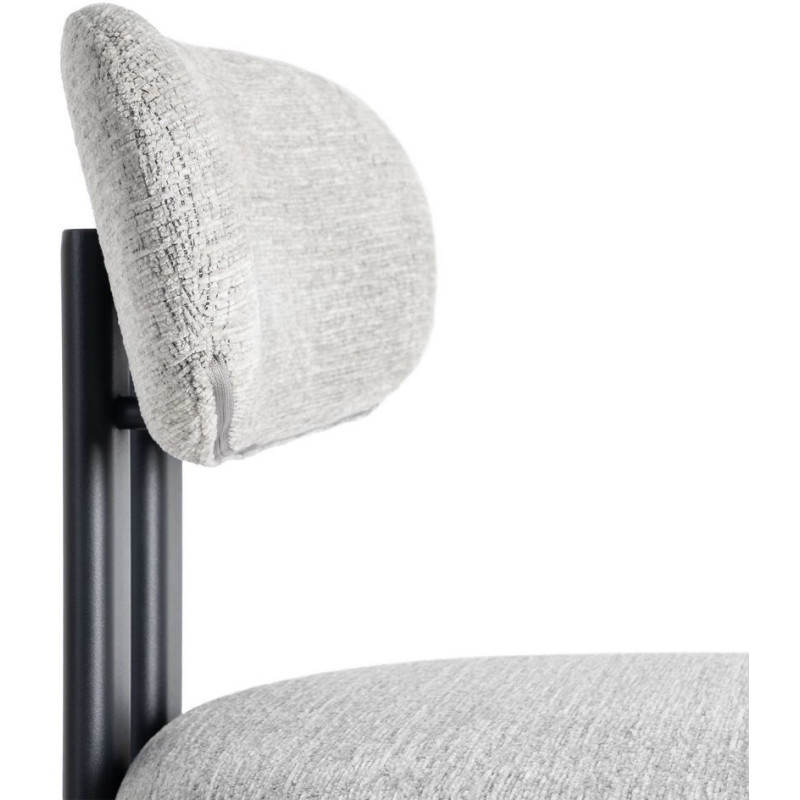 Chaise moderne en Tissu Gris Métal Noir Olve (Lot de 2) - 7