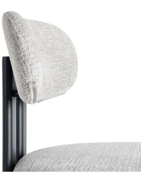 Chaise moderne en Tissu Gris Métal Noir Olve (Lot de 2) - 7