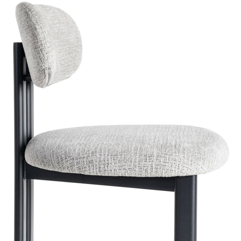 Chaise moderne en Tissu Gris Métal Noir Olve (Lot de 2) - 8