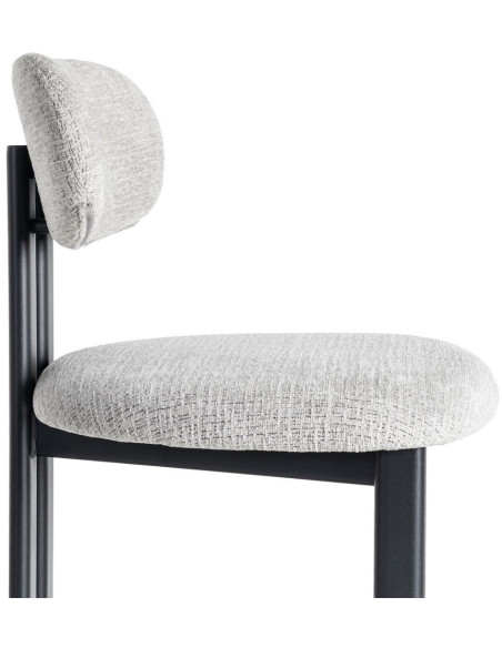 Chaise moderne en Tissu Gris Métal Noir Olve (Lot de 2) - 8