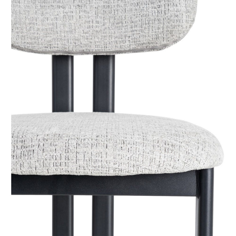 Chaise moderne en Tissu Gris Métal Noir Olve (Lot de 2) - 9