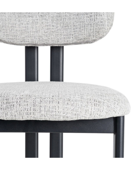 Chaise moderne en Tissu Gris Métal Noir Olve (Lot de 2) - 9