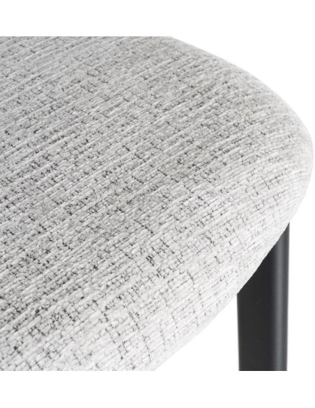 Chaise moderne en Tissu Gris Métal Noir Olve (Lot de 2) - 10