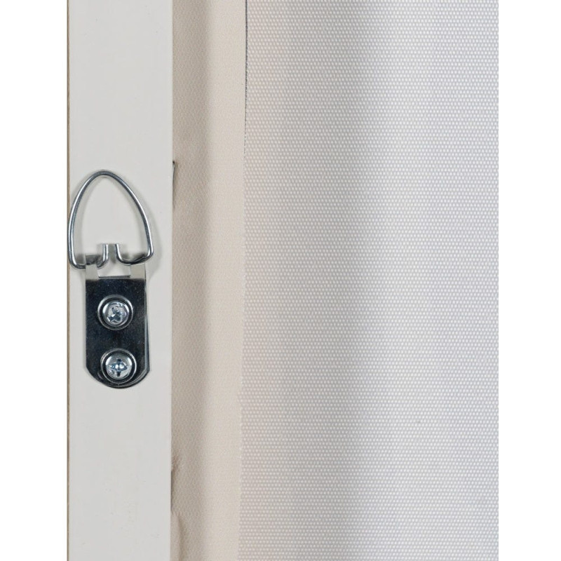 Grande Toile murale abstraite 100x140 avec cadre en PS Naturel effet bois Tissu Beige Blanc Texturé Motif géométrique Armina - 6