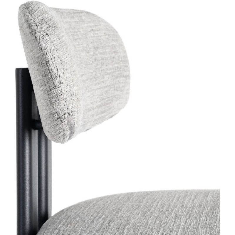 Tabouret de bar moderne en Tissu Gris Métal Noir Olve (Lot de 2) - 8