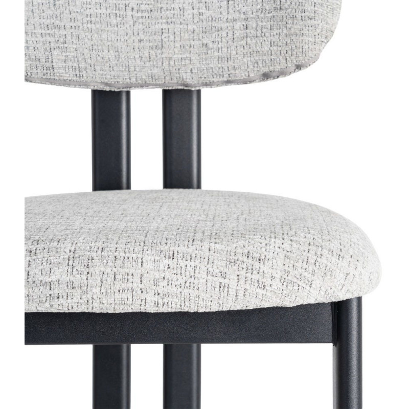 Tabouret de bar moderne en Tissu Gris Métal Noir Olve (Lot de 2) - 9