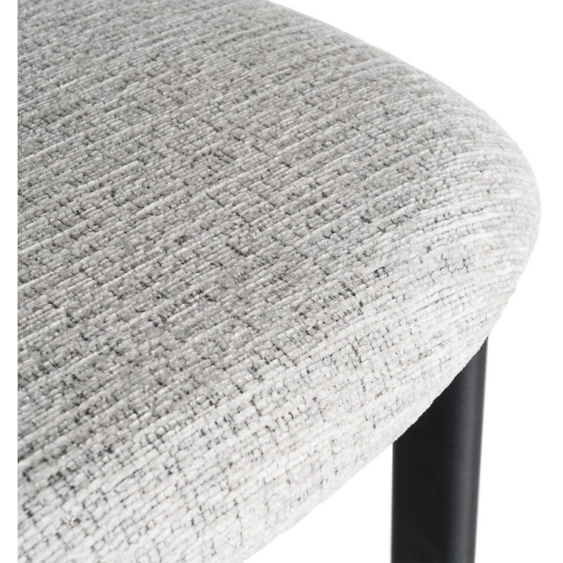 Tabouret de bar moderne en Tissu Gris Métal Noir Olve (Lot de 2) - 10