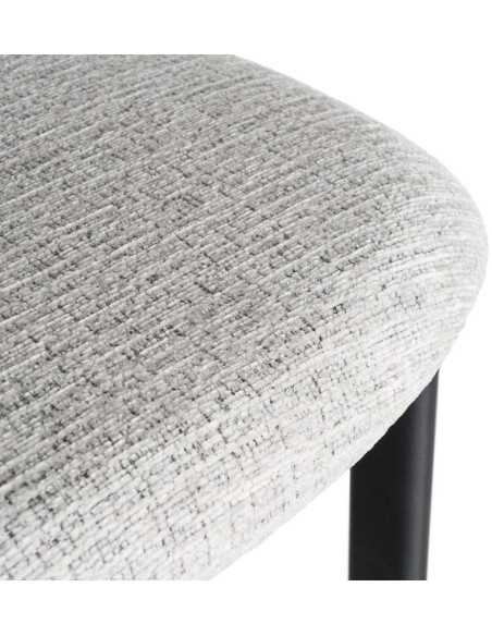 Tabouret de bar moderne en Tissu Gris Métal Noir Olve (Lot de 2) - 10