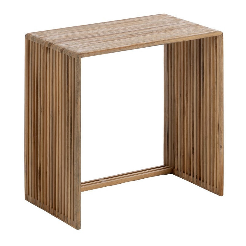Table d'appoint gigogne moderne scandinave Rectangulaire Bois de teck recyclé Naturel Bellamonte (Lot de 3) - 5