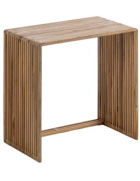Table d'appoint gigogne moderne scandinave Rectangulaire Bois de teck recyclé Naturel Bellamonte (Lot de 3) - 5