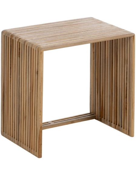 Table d'appoint gigogne moderne scandinave Rectangulaire Bois de teck recyclé Naturel Bellamonte (Lot de 3) - 6