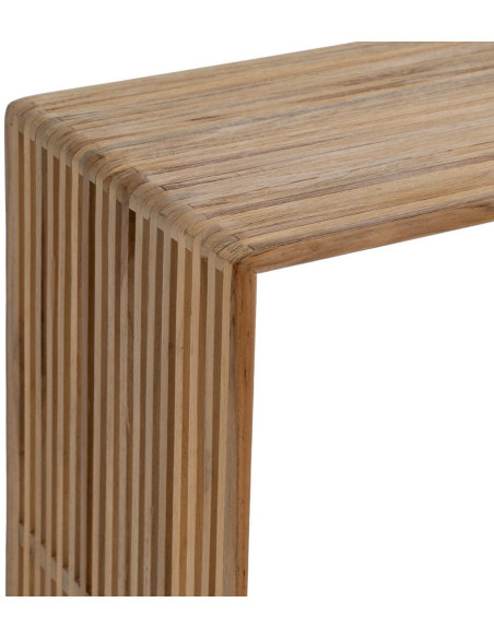 Table d'appoint gigogne moderne scandinave Rectangulaire Bois de teck recyclé Naturel Bellamonte (Lot de 3) - 7