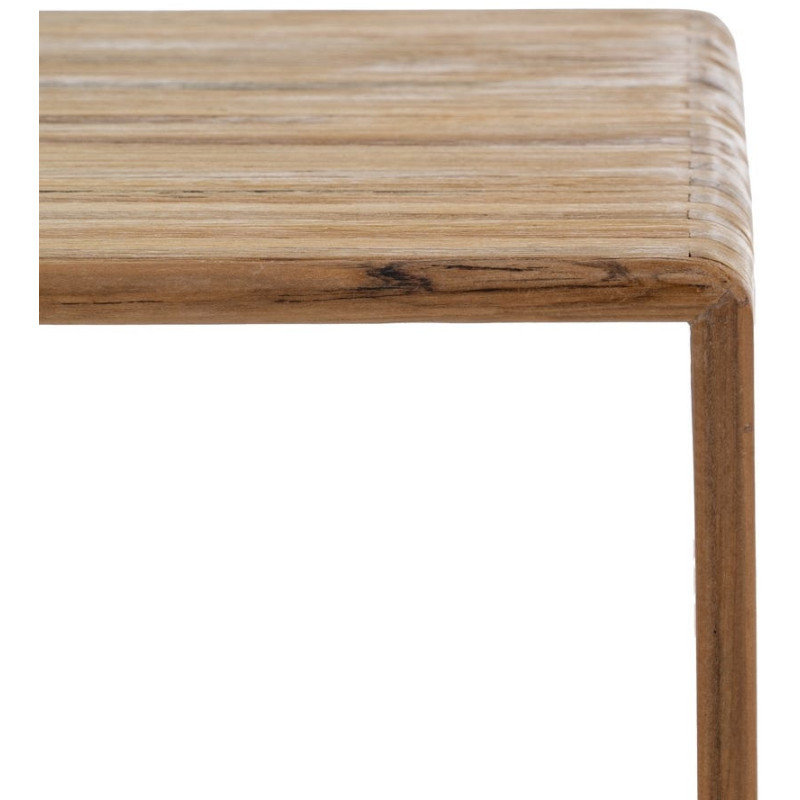 Table d'appoint gigogne moderne scandinave Rectangulaire Bois de teck recyclé Naturel Bellamonte (Lot de 3) - 9