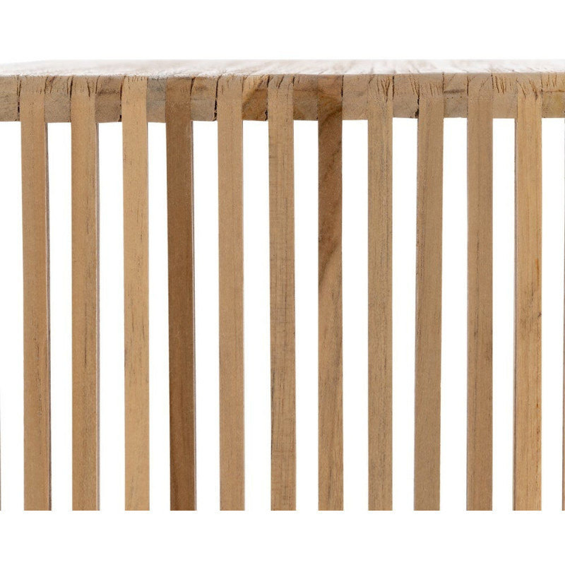 Table d'appoint gigogne moderne scandinave Rectangulaire Bois de teck recyclé Naturel Bellamonte (Lot de 3) - 11