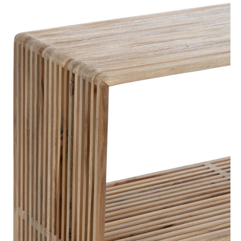 Console d'entrée moderne scandinave Rectangulaire 2 étagères Bois de teck recyclé Naturel Bellamonte - 3