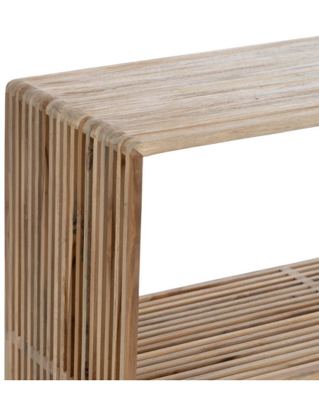 Console d'entrée moderne scandinave Rectangulaire 2 étagères Bois de teck recyclé Naturel Bellamonte - 3