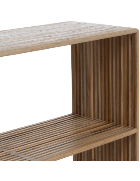 Console d'entrée moderne scandinave Rectangulaire 2 étagères Bois de teck recyclé Naturel Bellamonte - 4