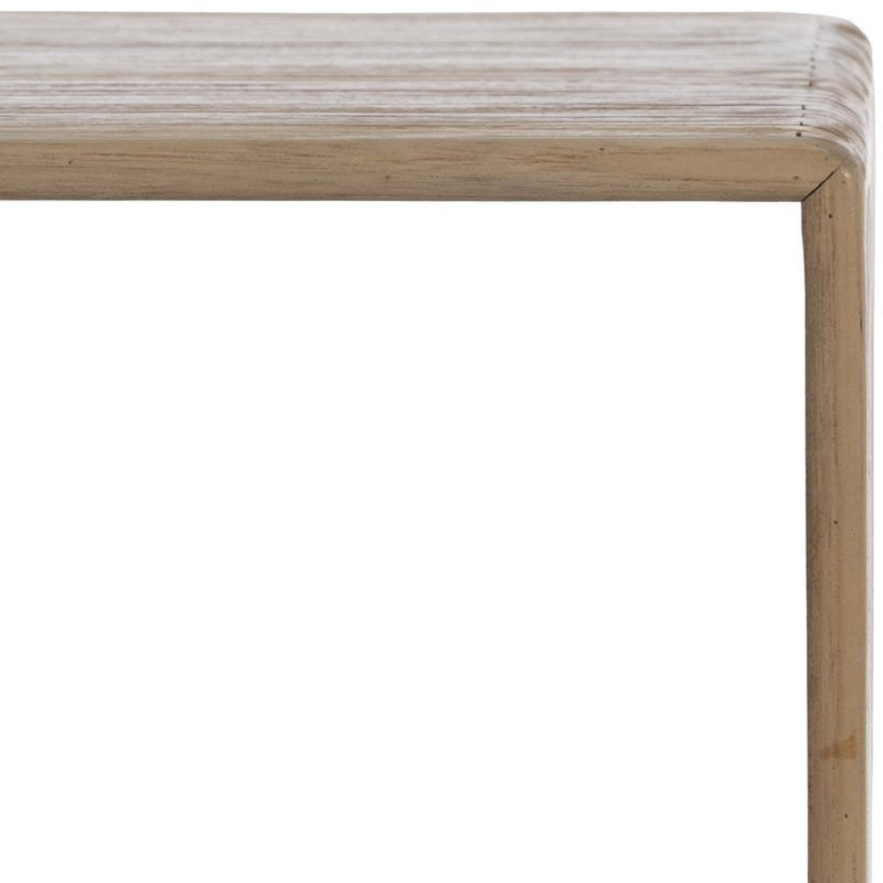 Console d'entrée moderne scandinave Rectangulaire 2 étagères Bois de teck recyclé Naturel Bellamonte - 5
