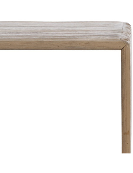 Console d'entrée moderne scandinave Rectangulaire 2 étagères Bois de teck recyclé Naturel Bellamonte - 5
