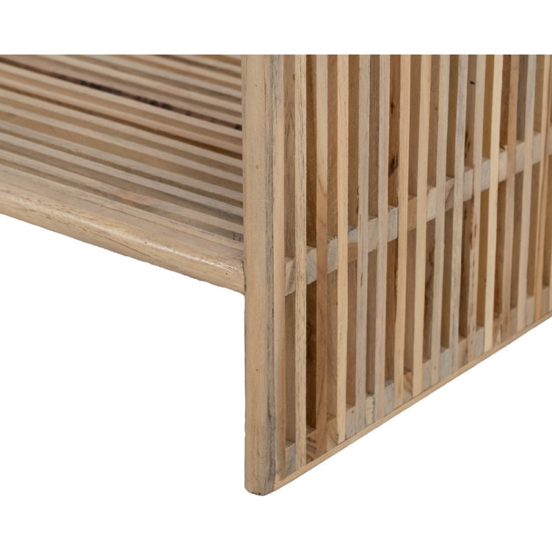 Console d'entrée moderne scandinave Rectangulaire 2 étagères Bois de teck recyclé Naturel Bellamonte - 9