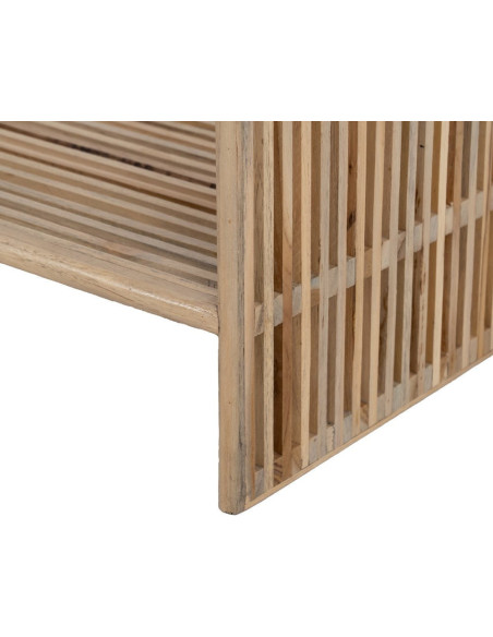 Console d'entrée moderne scandinave Rectangulaire 2 étagères Bois de teck recyclé Naturel Bellamonte - 9