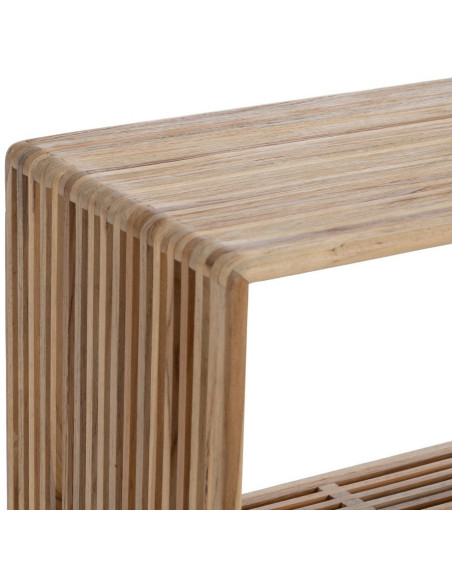 Petite Étagère moderne scandinave 2 niveaux Bois de teck recyclé Naturel Bellamonte - 3