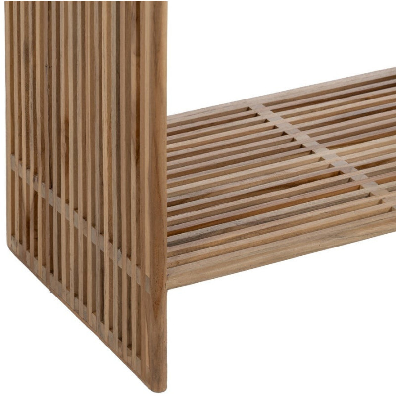 Petite Étagère moderne scandinave 2 niveaux Bois de teck recyclé Naturel Bellamonte - 4