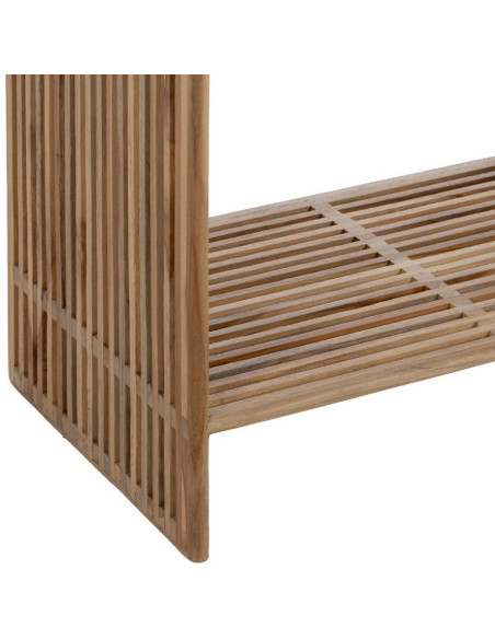 Petite Étagère moderne scandinave 2 niveaux Bois de teck recyclé Naturel Bellamonte - 4