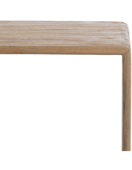 Petite Étagère moderne scandinave 2 niveaux Bois de teck recyclé Naturel Bellamonte - 6