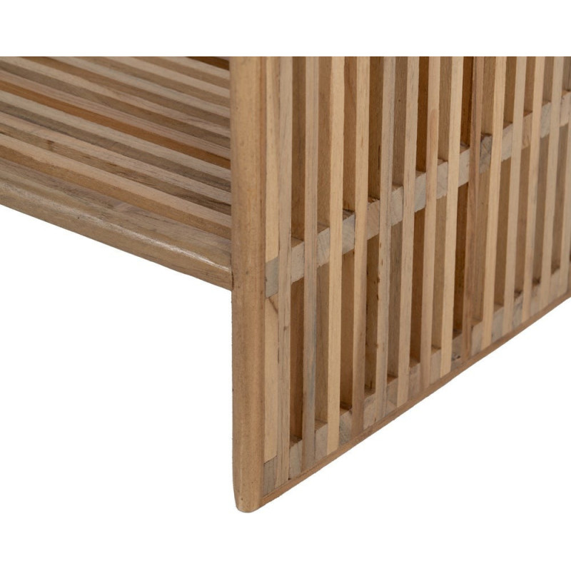 Petite Étagère moderne scandinave 2 niveaux Bois de teck recyclé Naturel Bellamonte - 9