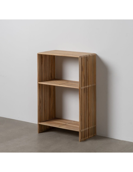 Petite Étagère moderne scandinave 2 niveaux Bois de teck recyclé Naturel Bellamonte - 10