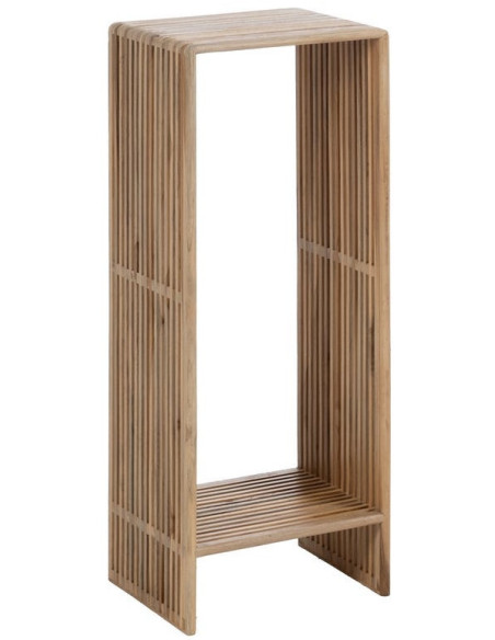 Sellette haute moderne scandinave Rectangulaire 1 étagère Bois de teck recyclé Naturel Bellamonte (Lot de 2) - 3