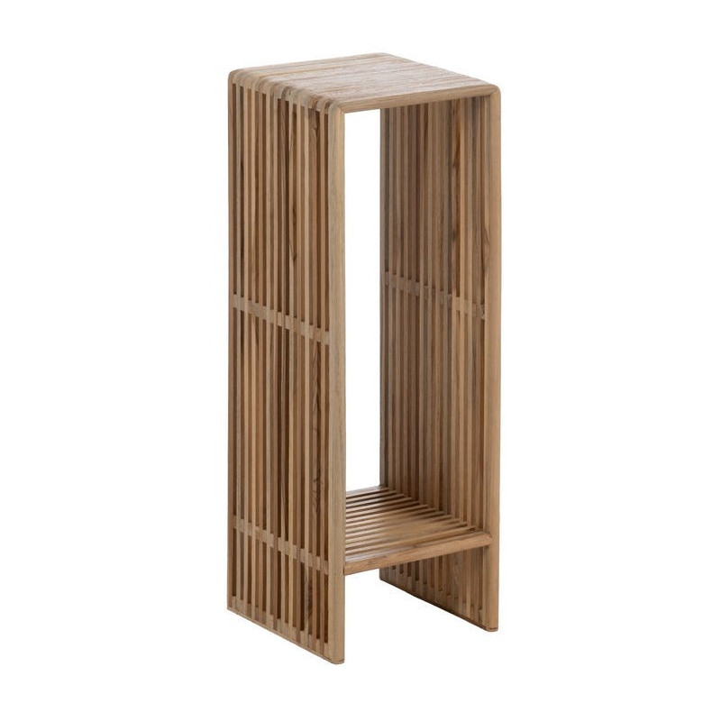 Sellette haute moderne scandinave Rectangulaire 1 étagère Bois de teck recyclé Naturel Bellamonte (Lot de 2) - 4