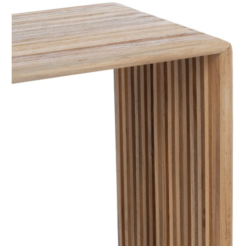 Sellette haute moderne scandinave Rectangulaire 1 étagère Bois de teck recyclé Naturel Bellamonte (Lot de 2) - 6