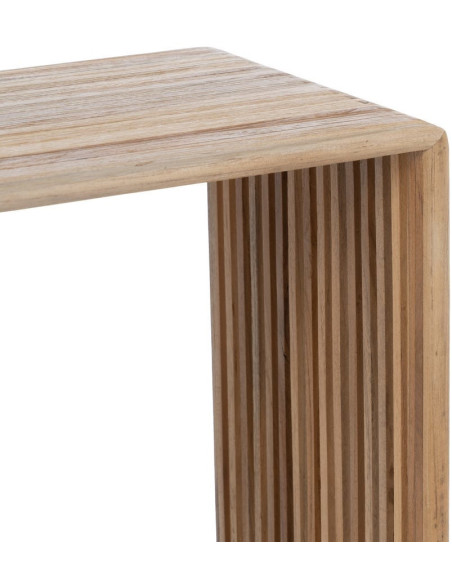 Sellette haute moderne scandinave Rectangulaire 1 étagère Bois de teck recyclé Naturel Bellamonte (Lot de 2) - 6