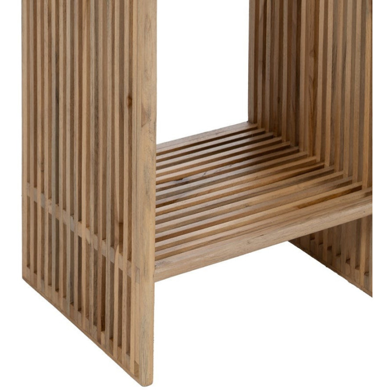 Sellette haute moderne scandinave Rectangulaire 1 étagère Bois de teck recyclé Naturel Bellamonte (Lot de 2) - 7