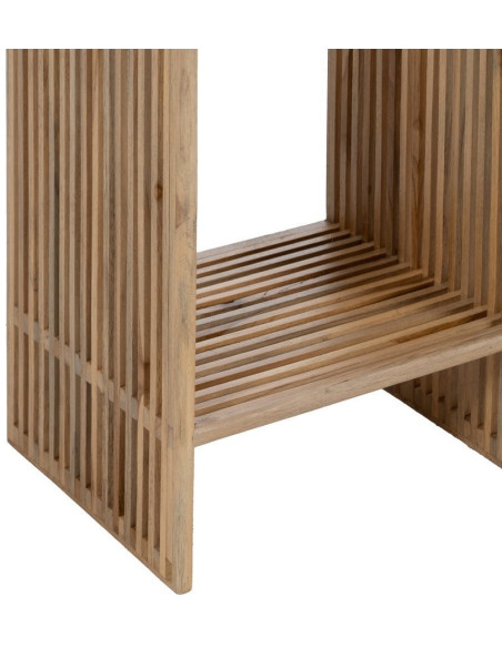 Sellette haute moderne scandinave Rectangulaire 1 étagère Bois de teck recyclé Naturel Bellamonte (Lot de 2) - 7