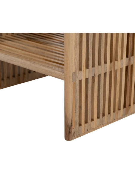 Sellette haute moderne scandinave Rectangulaire 1 étagère Bois de teck recyclé Naturel Bellamonte (Lot de 2) - 10