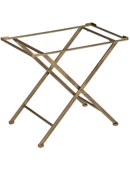 Table d'appoint Vitrine moderne chic Rectangulaire 1 tiroir en Métal Doré Verre Transparent Rian - 3