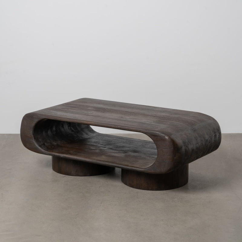 Grande Table basse originale Rectangulaire 1 étagère en Bois de manguier Marron Gista - 2