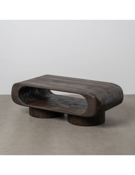 Grande Table basse originale Rectangulaire 1 étagère en Bois de manguier Marron Gista - 2