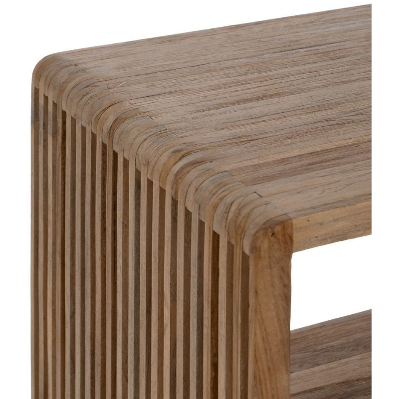 Étagère moderne scandinave 3 niveaux Bois de teck recyclé Naturel Bellamonte - 3