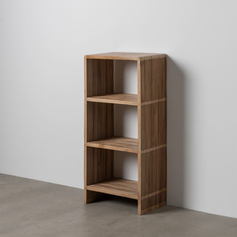 Étagère moderne scandinave 3 niveaux Bois de teck recyclé Naturel Bellamonte - 11