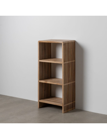 Étagère moderne scandinave 3 niveaux Bois de teck recyclé Naturel Bellamonte - 11