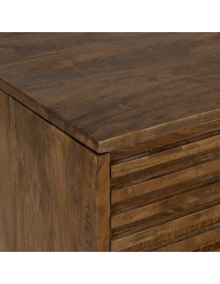 Bureau moderne chic 1 porte en Bois de manguier Naturel Huarte - 3