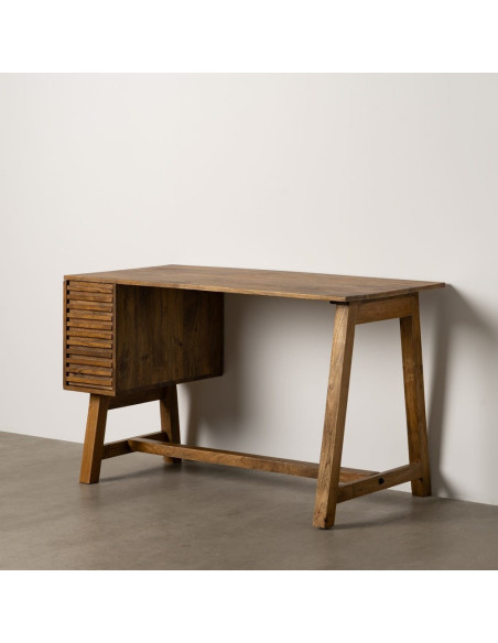 Bureau moderne chic 1 porte en Bois de manguier Naturel Huarte - 8