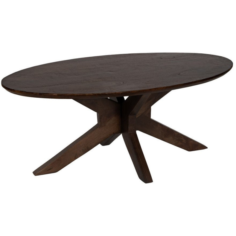 Table basse moderne Ovale en Bois de manguier Marron Zura - 1
